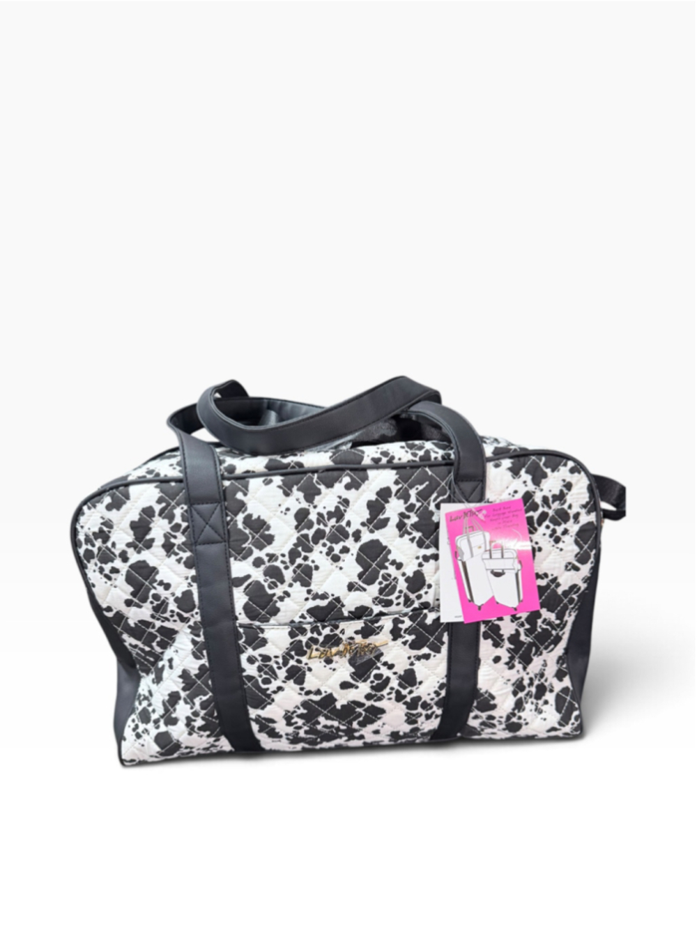 Betsey Johnson Women's Quilted Travel Bag One Size White Black print